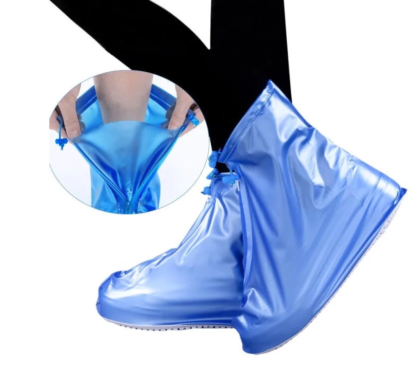 Защитные чехлы (дождевики, пончи) для обуви от дождя и грязи с подошвой цветные, Синие р-р 41-42 (XL) от компании ART-DECO МАРКЕТ - магазин товаров для дома - фото 1