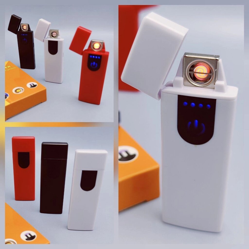 Зажигалка USB пьезозажигалка USB LIGHTER (беспламенная, перезаряжаемая). Белая от компании bel-ok - магазин товаров для дома - фото 1