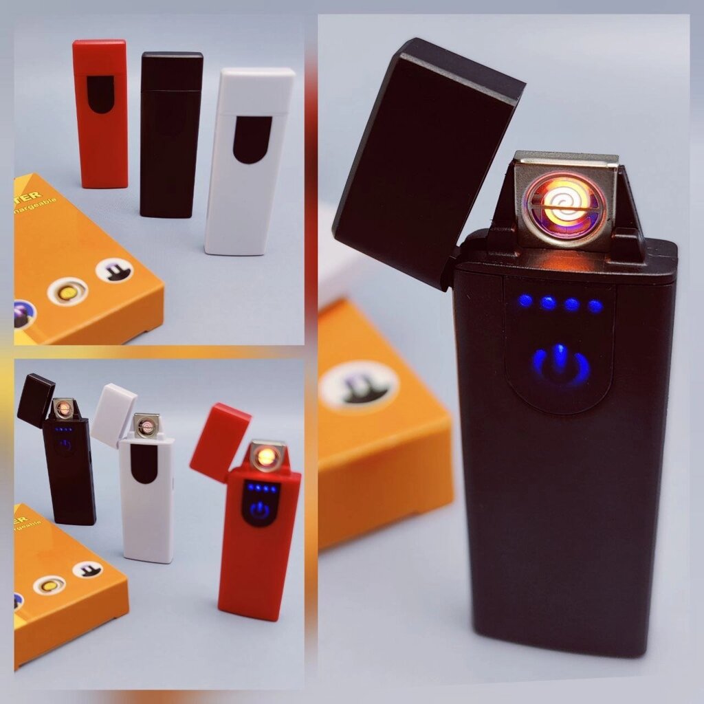 Зажигалка USB пьезозажигалка USB LIGHTER (беспламенная, перезаряжаемая). Черная от компании bel-ok - магазин товаров для дома - фото 1