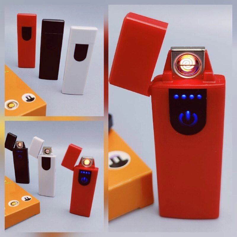 Зажигалка USB пьезозажигалка USB LIGHTER (беспламенная, перезаряжаемая). Красная от компании bel-ok - магазин товаров для дома - фото 1