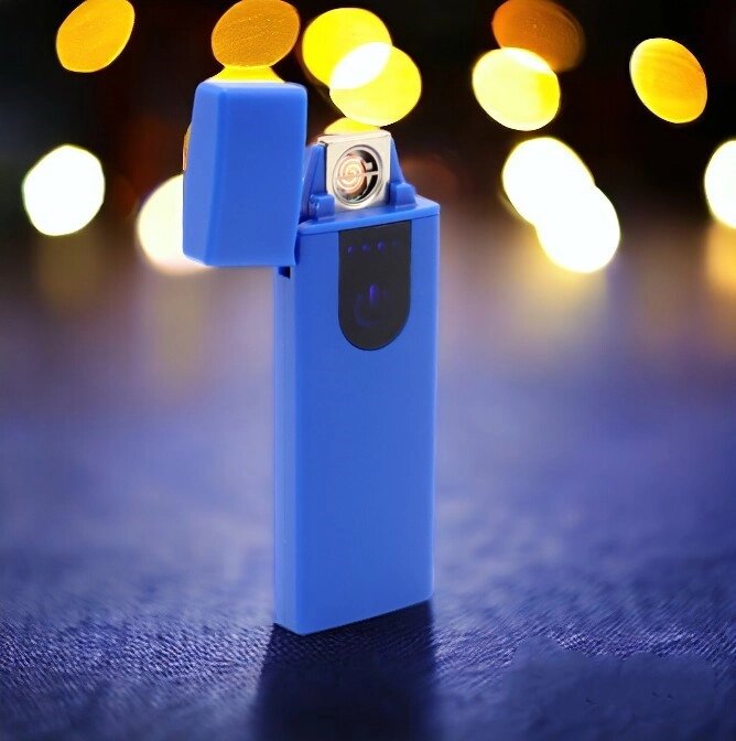 Зажигалка USB пьезозажигалка USB LIGHTER (беспламенная, перезаряжаемая), Синий от компании ART-DECO МАРКЕТ - магазин товаров для дома - фото 1