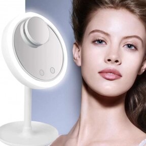 Зеркало с подсветкой LED FAN MIRROR вентилятором/мини зеркалом 5-ти кратным увеличением (Хлопай ресницами и взлетай) от компании bel-ok - магазин товаров для дома - фото 1