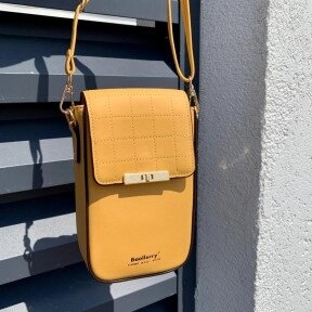 Женская сумка клатч BAELLERRY Show You 8612 для телефона с ремешком Темно-лимонная от компании ART-DECO МАРКЕТ - магазин товаров для дома - фото 1