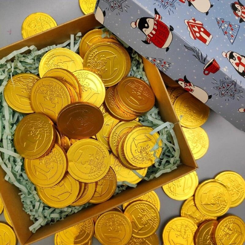 Золотые шоколадные монеты «Евро», набор 20 монеток (Россия) от компании ART-DECO МАРКЕТ - магазин товаров для дома - фото 1