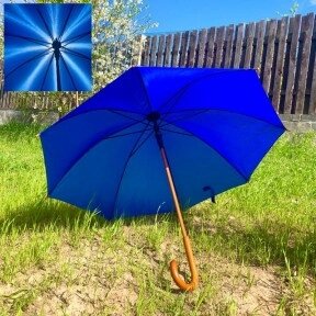Зонт-трость универсальный Arwood Полуавтоматический / деревянная ручка Синий от компании ART-DECO МАРКЕТ - магазин товаров для дома - фото 1
