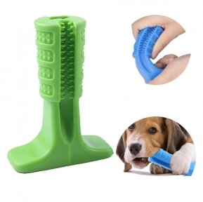 Зубная силиконовая щетка игрушка массажер для чистки зубов мелких пород собак Pet Toothbrush  Синий от компании ART-DECO МАРКЕТ - магазин товаров для дома - фото 1