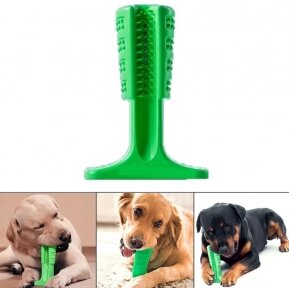 Зубная силиконовая щетка игрушка массажер для чистки зубов мелких пород собак Pet Toothbrush  Зеленый от компании ART-DECO МАРКЕТ - магазин товаров для дома - фото 1