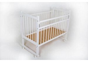 Кровать детская Мишутка №14 колесо-качалка 60x120 (белый)
