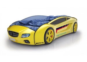 Кровать-машинка Родстер Мерседес (желтая) со встроенным матрасом