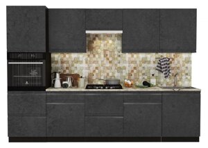 Кухня Бруклин 3.0 м (венге/бетон черный)