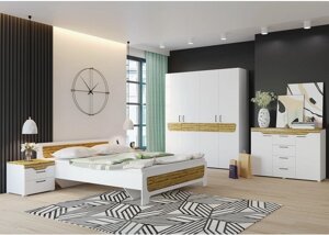 Модульная спальня Милана (белый, вставки - сосна гранд)