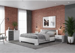 Модульная спальня Нова с комодом (белый/бетон)