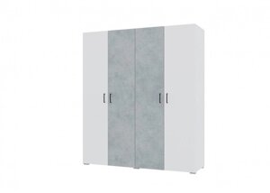 Шкаф четырехстворчатый 1800 - 4 варианта наполнения (белый/белый, бетон)