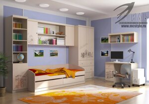 Детская комната Мийа 3-4 модульная (варианты цвета и фотопечати) МК Стиль