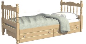 Детская кровать Аленка массив сосны с ящиками (2 варианта цвета) фабрика Браво