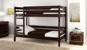 Двухъярусная кровать Джуниор массив сосны цвет орех темный (3 варианта цвета) фабрика Браво