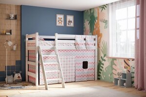 Кровать-чердак Соня с наклонной лестницей - вариант 6 (2 варианта цвета) фабрика МебельГрад