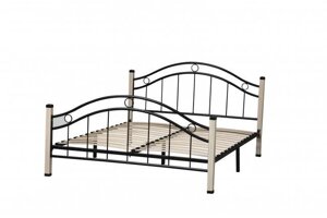 Кровать двухспальная Скарлетт (ш. 1600) (дуб сонома / металл: черный) фабрика Олмеко