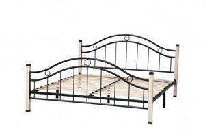 Кровать двухспальная Скарлетт (ш. 1800) (дуб сонома / металл: черный) фабрика Олмеко