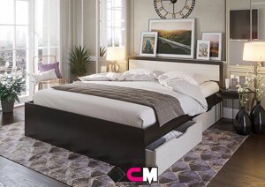 Кровать двуспальная 160 с ящиками Гармония ( 2 варианта цвета) фабрика Стендмебель