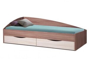 Кровать Фея 3 90х200 ассиметричная с ящиком фабрика Олмеко (3 варианта цвета)