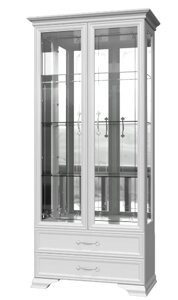Шкаф с витриной 2 двери 4 стекла Грация (Белый/Белый) фабрика Браво