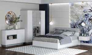 Набор мебели для жилой комнаты Quartz-14 (Спальня-2) с подъемным механизмом фабрика Интерлиния- 2 варианта цве