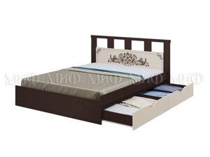 Кровать 1,6 с ящиками Жасмин (венге и дуб беленый) фабрики Миф
