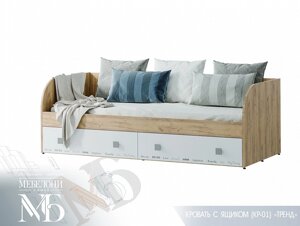 Кровать с ящиками КР-01 Тренд (крафт/белый) фабрика БТС