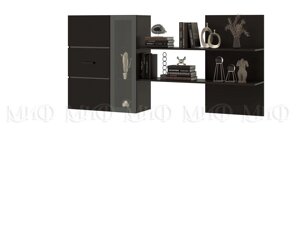Навесной шкаф с полкой Николь (Черный глянец, Черный) фабрика Миф