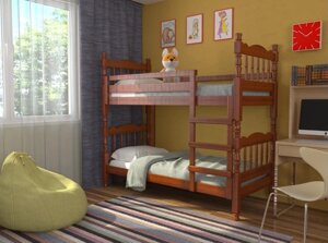 Двухъярусная кровать Соня массив сосны без ящиков цвет орех (3 варианта цвета) фабрика Браво