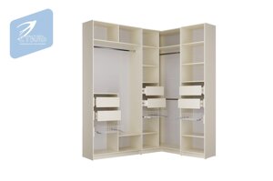 Шкаф угловой Галвори КОМПЛЕКТ 1 - модульная гардеробная без фасадов (2 цвета) фабрика Стиль