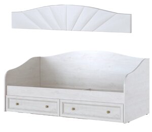 Кровать для подростка КР-106 Александрия + щиток ЩМ-106 (сосна санторини) фабрики SV-мебель