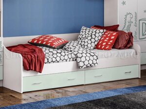Кровать для подростка Вега Алфавит (красный или мята) модульная фабрика Миф