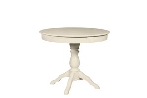 Стол круглый раздвижной из массива дерева ольхи Гелиос Cream Whit (Cream White/Белый/Сатин/Серый) Мебель-Класс