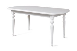 Стол обеденный из массива дерева ольхи Аполлон-01 белый (Cream WhiteБелыйСатин/фабрика Мебель-Класс