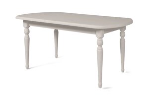 Стол обеденный из массива дерева ольхи Аполлон-01 сатин (Cream WhiteБелыйСатин/фабрика Мебель-Класс