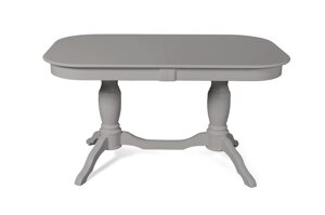 Стол обеденный раздвижной из массива дерева ольхи Арго серый (Cream WhiteБелыйСатинСерый) Мебель-Класс