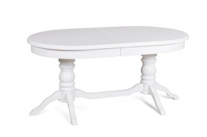 Стол обеденный раздвижной из массива дерева Зевс белый (Зевс/Cream WhiteБелыйСатин) фабрика Мебель-Класс