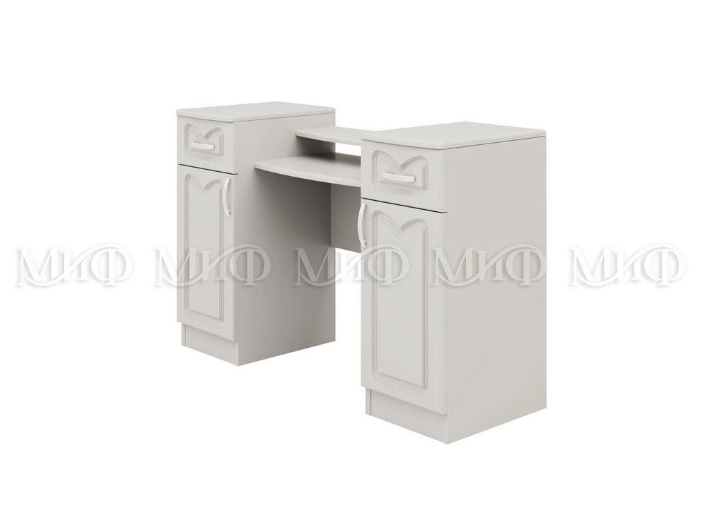 Стол туалетный с зеркалом Натали 1 (белый глянец) фабрика МИФ ##от компании## ИП Жерносек Д.Ю - ##фото## 1