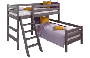 Угловая кровать Соня с наклонной лестницей - вариант 8 лаванда (2 варианта цвета) фабрика МебельГрад