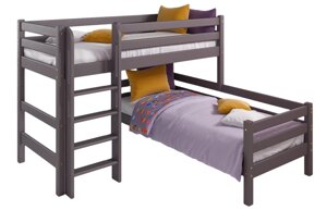 Угловая кровать Соня с прямой лестницей - вариант 7 лаванда (2 варианта цвета) фабрика МебельГрад