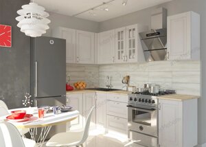 Угловая кухня Бостон 24 - 2,51,2 м - акация белая/акация графит (варианты цвета) фабрика Интермебель
