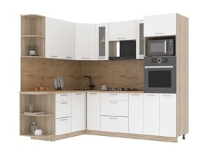 Угловая кухня Мила стандарт 1,68х2,4 ВТ белая - много цветов и комбинаций- фабрика Интерлиния
