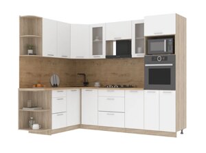 Угловая кухня Мила стандарт 1,68х2,6 ВТ белая - много цветов и комбинаций- фабрика Интерлиния