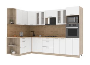 Угловая кухня МИЛА стандарт 1,68х3,0 ВТ белая - много цветов и комбинаций- фабрика Интерлиния