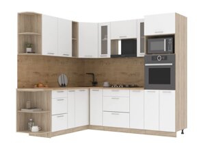 Угловая кухня Мила стандарт 1,88х2,4 ВТ белая - много цветов и комбинаций- фабрика Интерлиния
