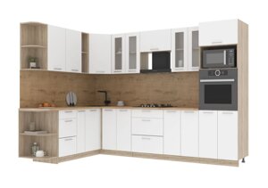 Угловая кухня Мила стандарт 1,88х3,0 ВТ белая - много цветов и комбинаций- фабрика Интерлиния