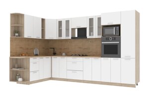 Угловая кухня Мила стандарт 1,88х3,4 ВТ белая - много цветов и комбинаций- фабрика Интерлиния