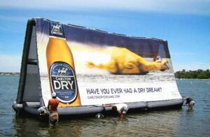 Надувные рекламные плавающие конструкции (щиты) для суши, воды
